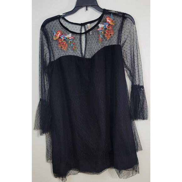 True Destiny Dress Womens Medium Embroidered Lace Whimsical Goth Fairy EMO Dress - Picture 1 of 8